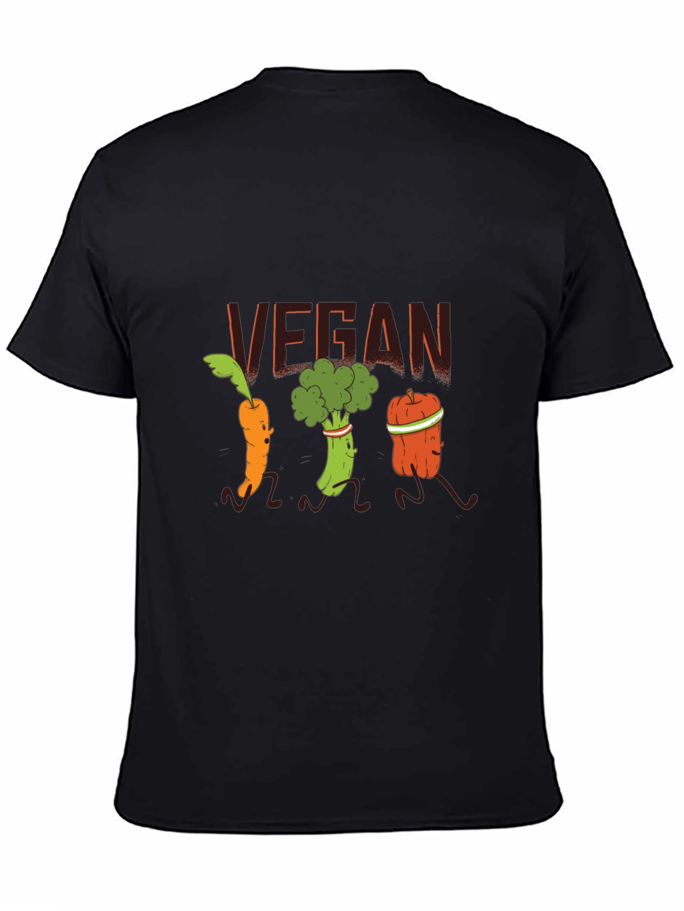 Vegan Running Vegetables Black T-Shirt