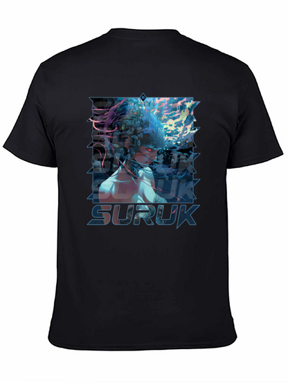 Suruk Graphic Print T-Shirt - Black