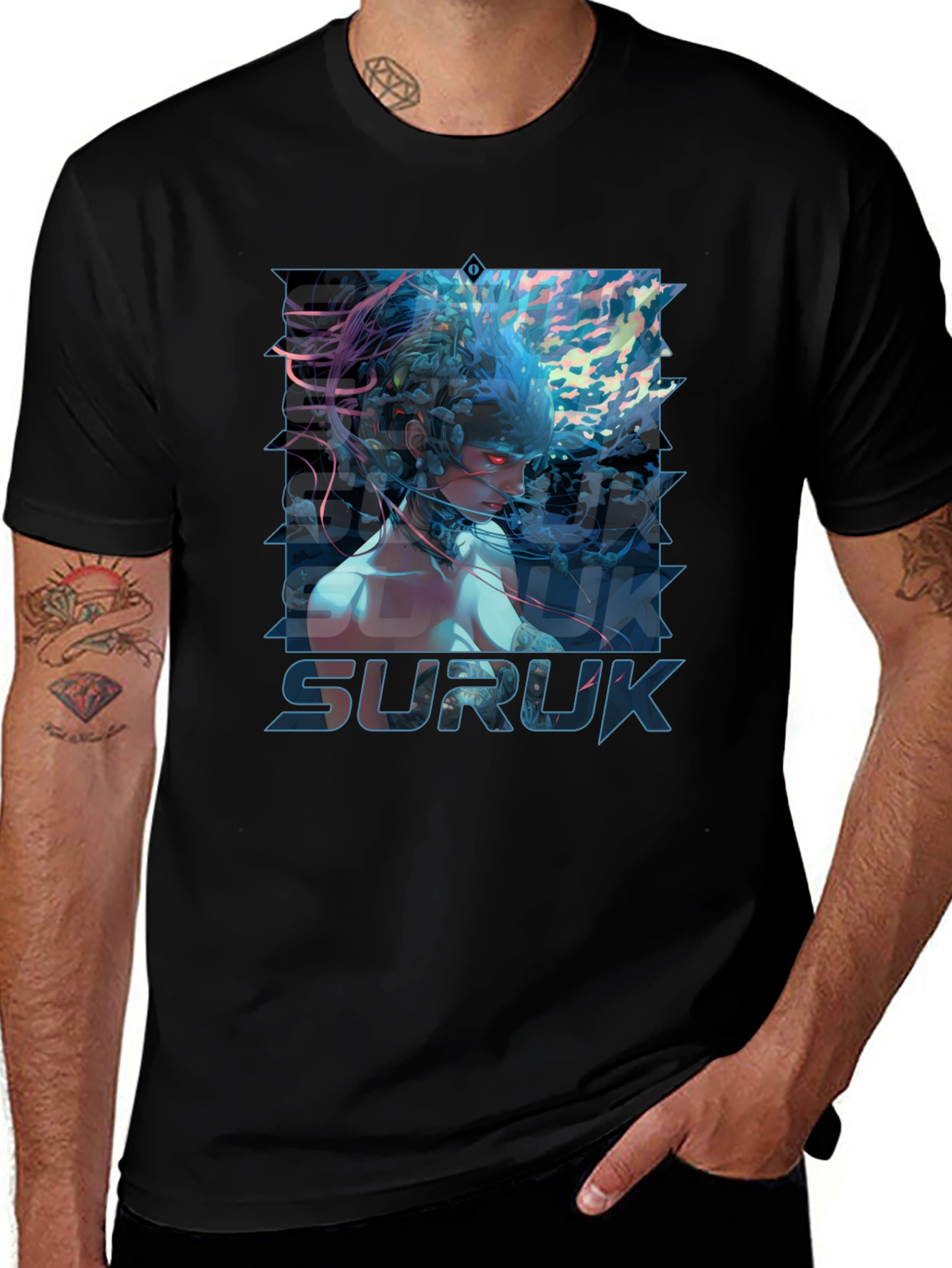 Suruk Graphic Print T-Shirt - Black