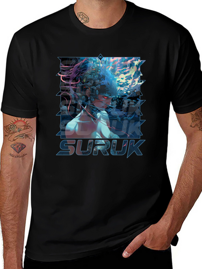 Suruk Graphic Print T-Shirt - Black
