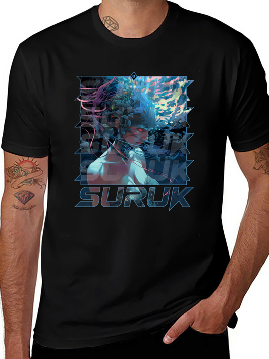 Suruk Graphic Print T-Shirt - Black