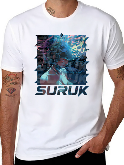 Suruk Graphic Print T-Shirt - Black