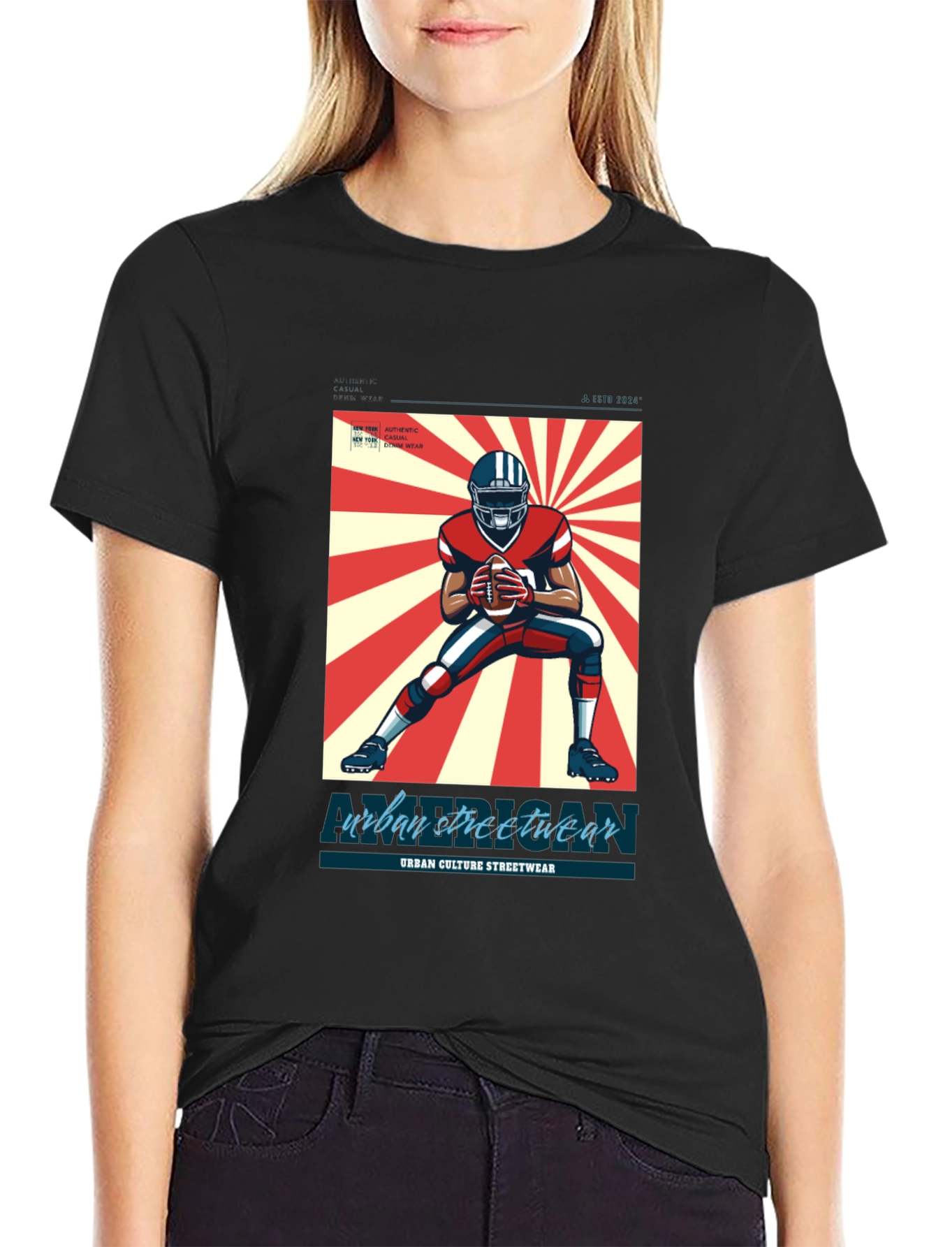 Urban Streetwear Football T-Shirt