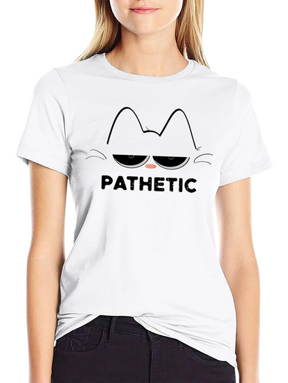 Pathetic Cat Graphic T-Shirt - Unisex Black Tee