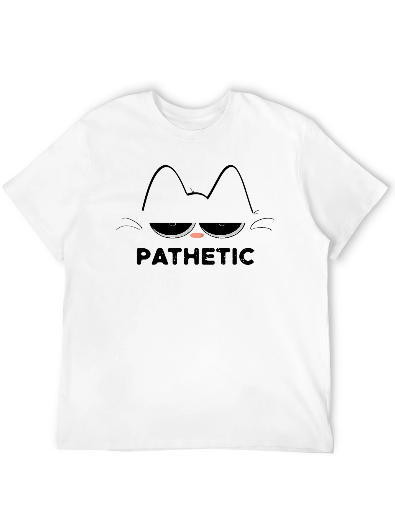 Pathetic Cat Graphic T-Shirt - Unisex Black Tee
