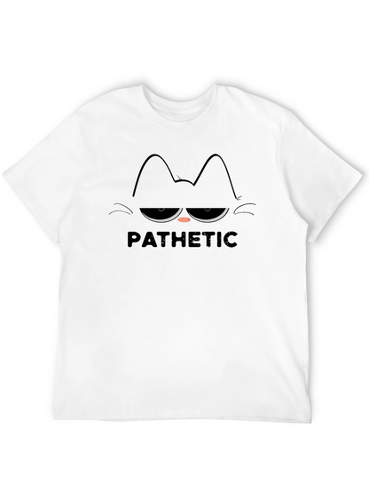 Pathetic Cat Graphic T-Shirt - Unisex Black Tee