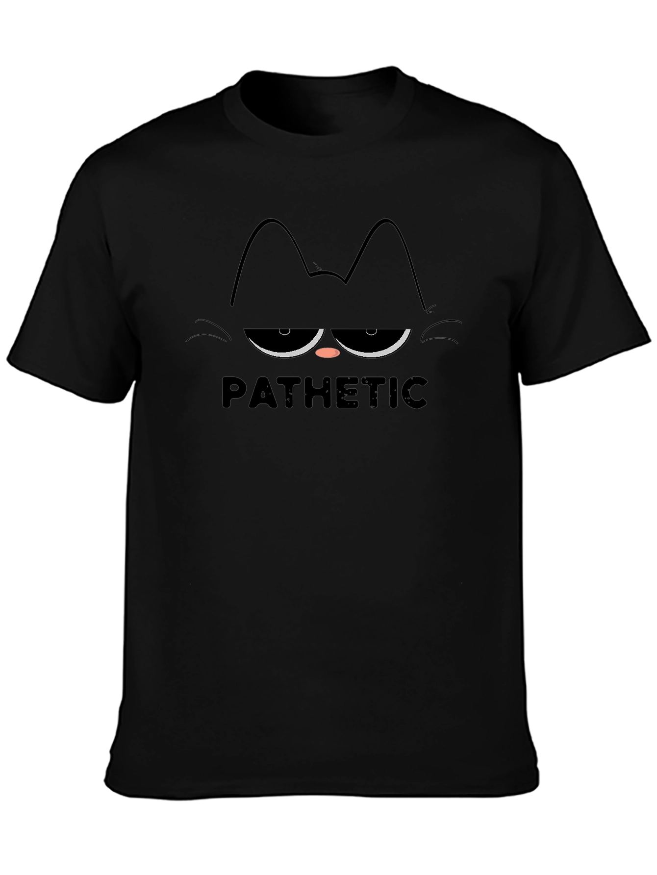 Pathetic Cat Graphic T-Shirt - Unisex Black Tee