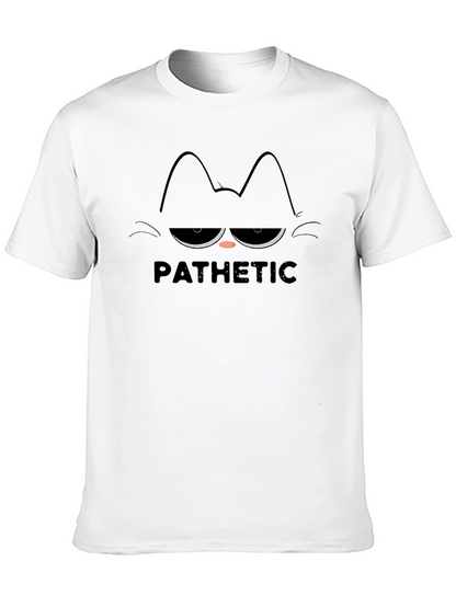 Pathetic Cat Graphic T-Shirt - Unisex Black Tee