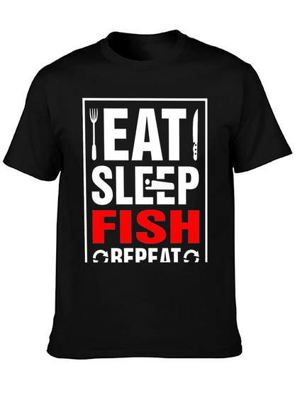Eat Sleep Fish Repeat T-Shirt - Fishing Lover Tee