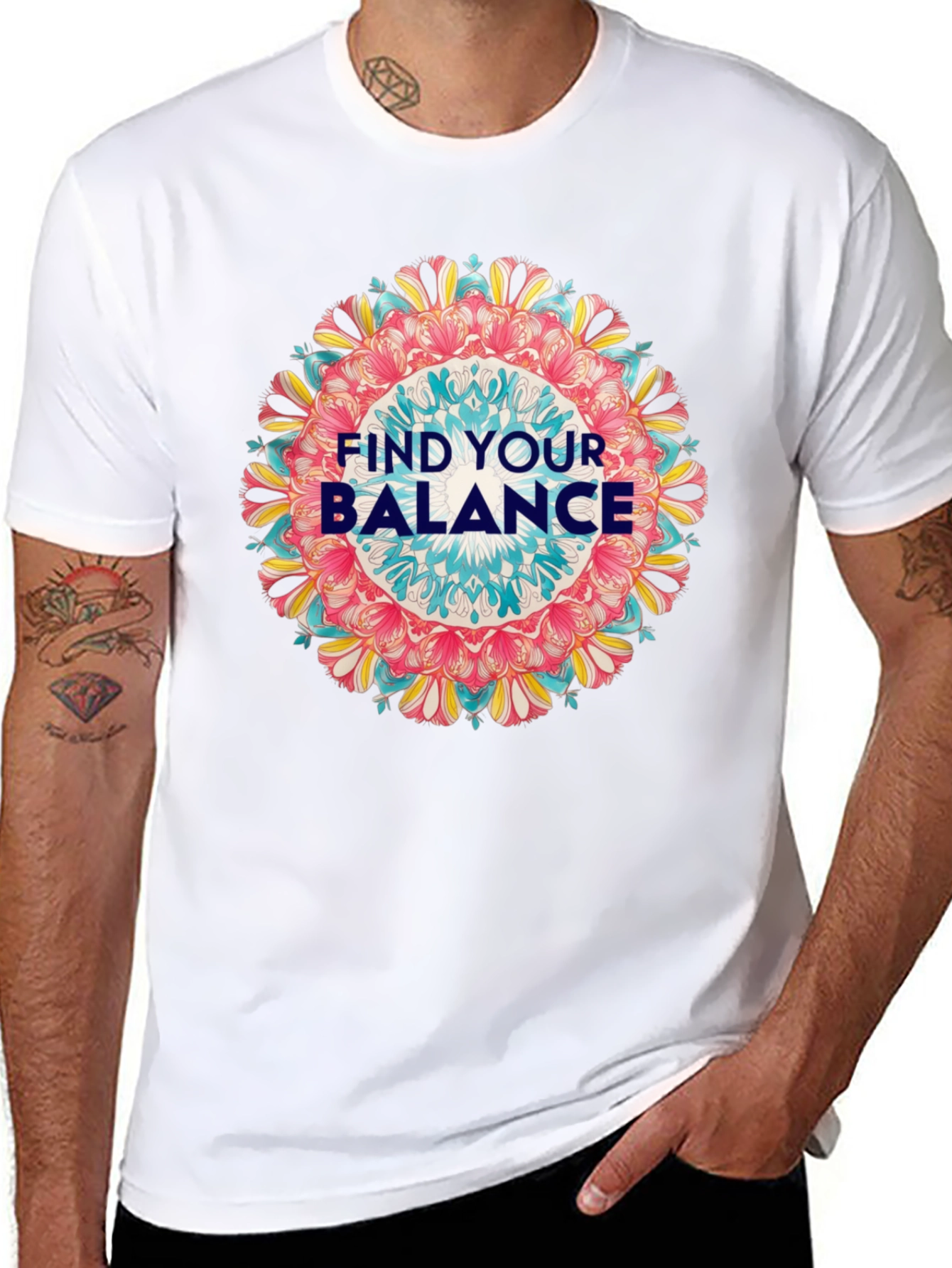 Find Your Balance Graphic Tee - Mandala Design