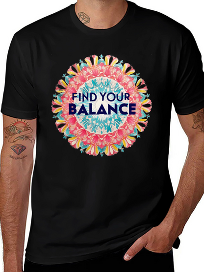 Find Your Balance Graphic Tee - Mandala Design