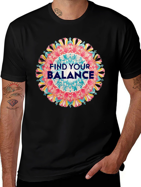 Find Your Balance Graphic Tee - Mandala Design