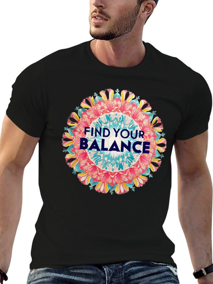 Find Your Balance Graphic Tee - Mandala Design