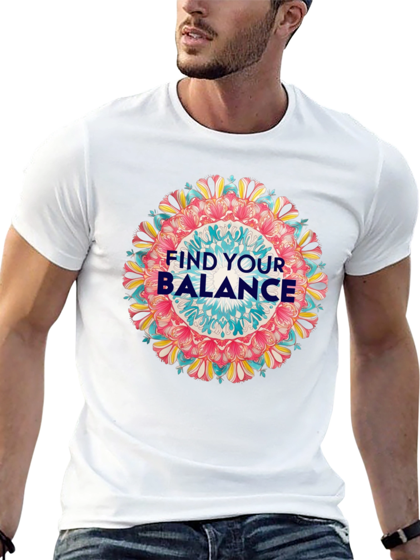 Find Your Balance Graphic Tee - Mandala Design