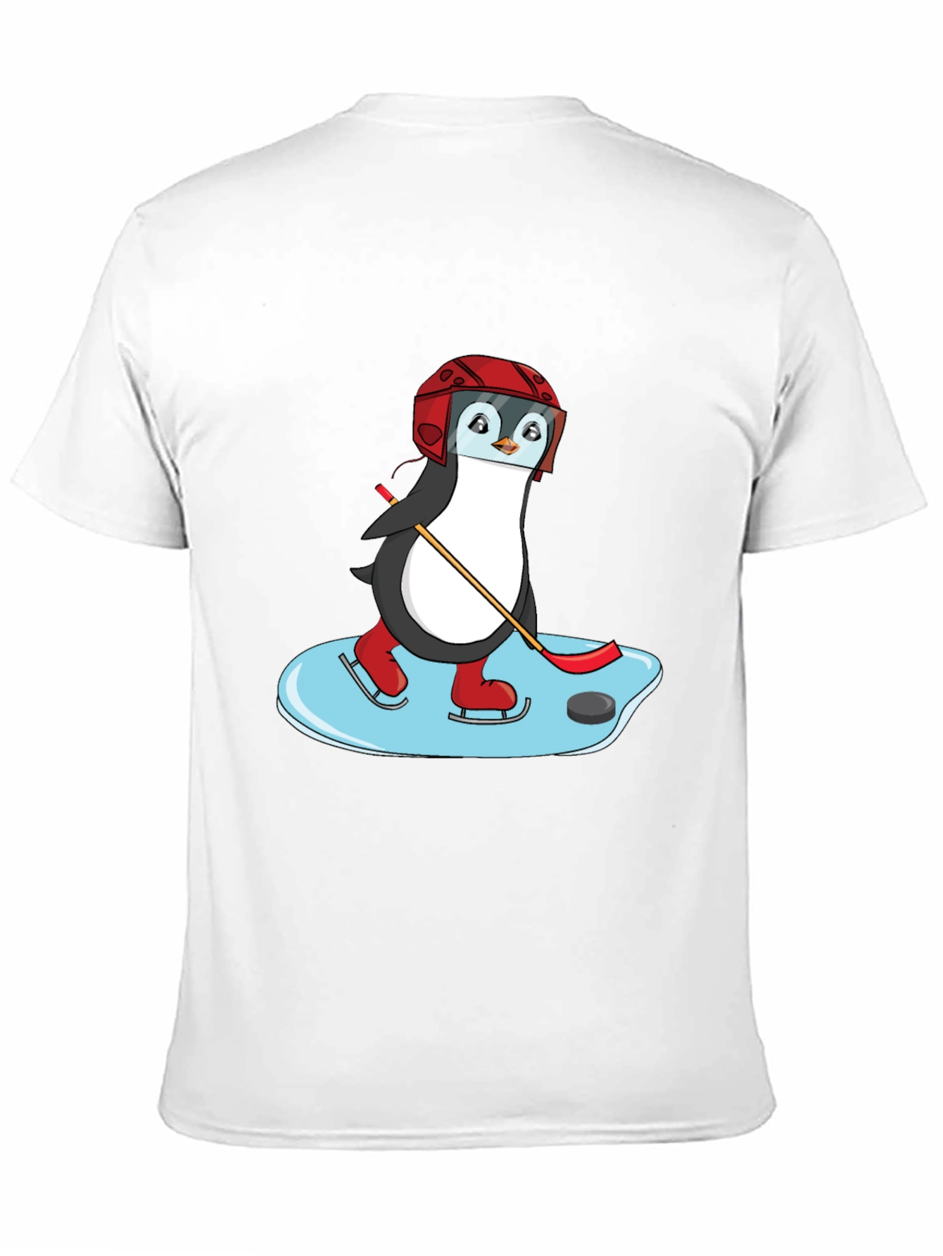 Hockey Penguin Graphic Tee - Cool Sports Shirt
