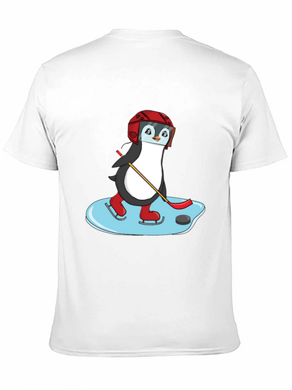 Hockey Penguin Graphic Tee - Cool Sports Shirt