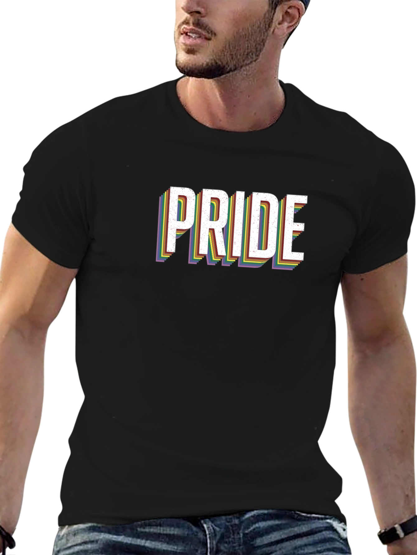 Pride Rainbow Graphic Tee - Black LGBTQ Shirt