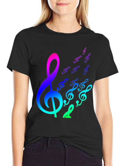 Rainbow Music Notes Graphic Tee