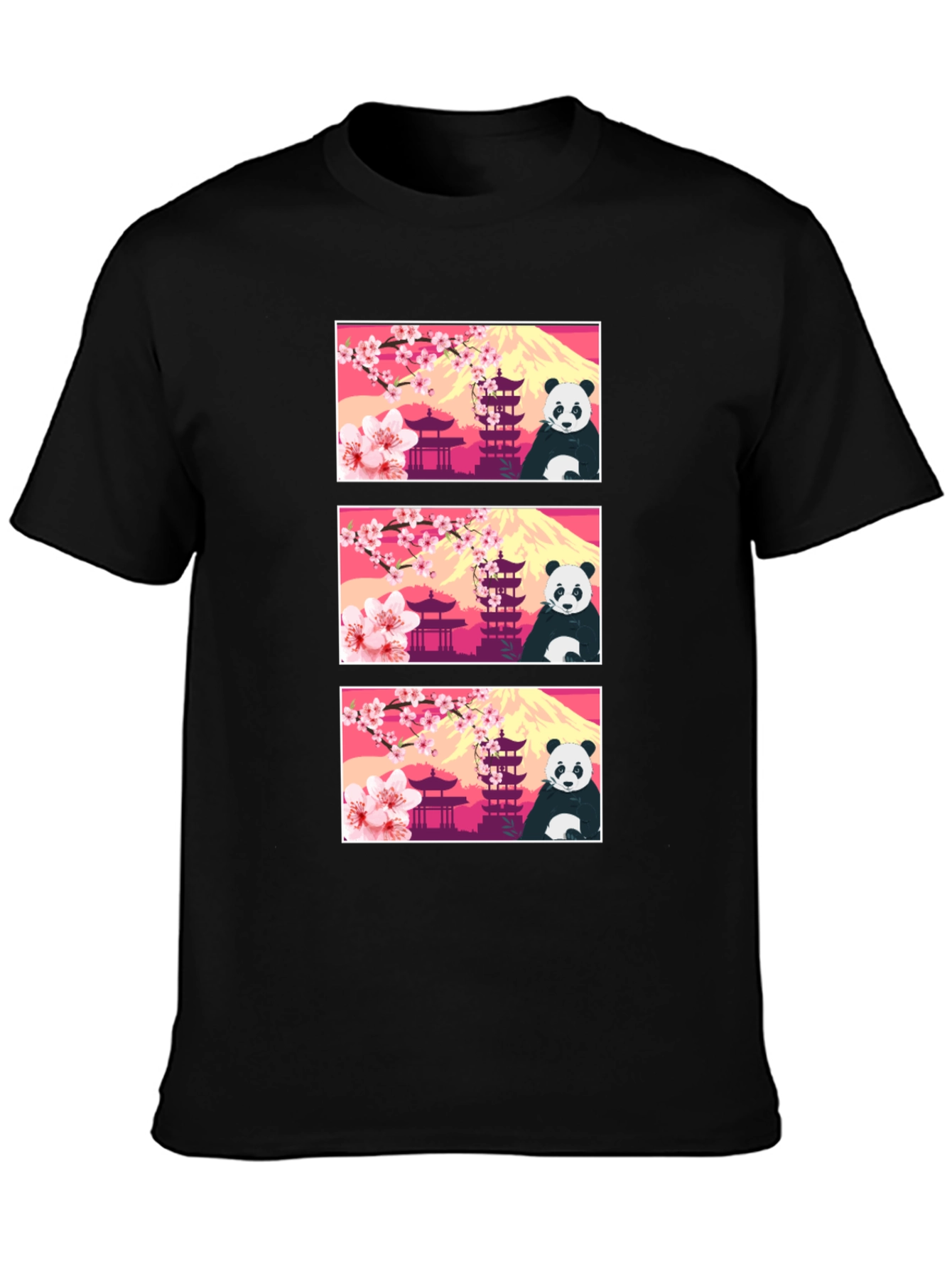 Panda & Japanese Landmark T-Shirt