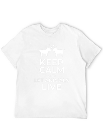 Keep Calm Let Animals Live Graphic Tee - Black
