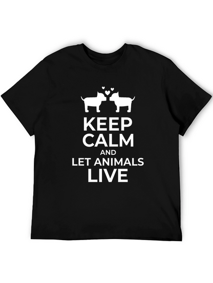 Keep Calm Let Animals Live Graphic Tee - Black