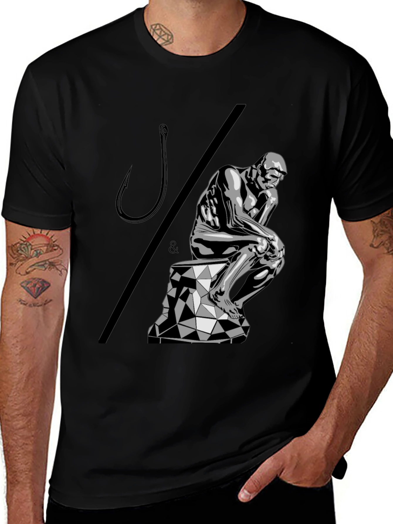 Philosophical Angler T-Shirt: Think & Hook!