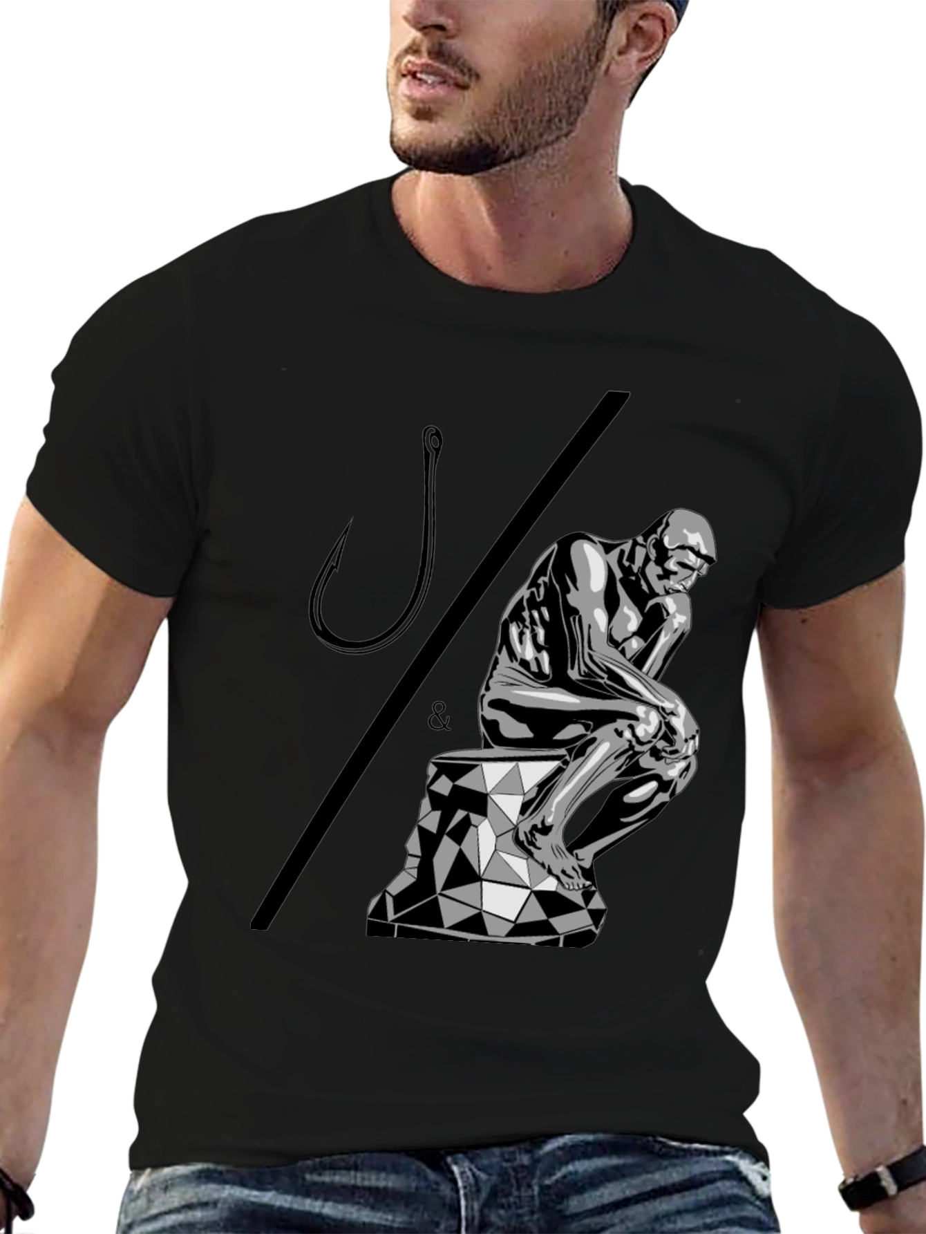 Philosophical Angler T-Shirt: Think & Hook!