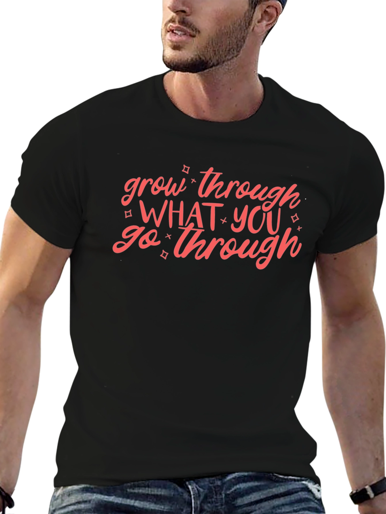 Grow Through What You Go Through Black T-Shirt