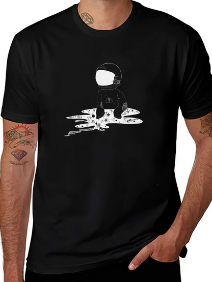 Astronaut Graphic Tee - Black Cotton T-Shirt