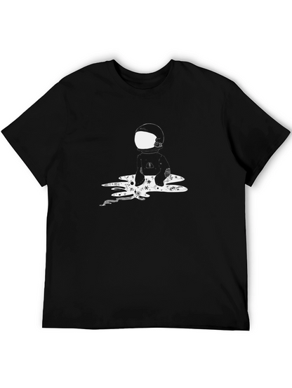 Astronaut Graphic Tee - Black Cotton T-Shirt