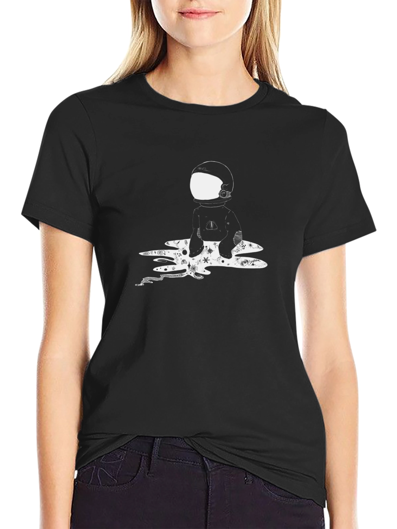 Astronaut Graphic Tee - Black Cotton T-Shirt