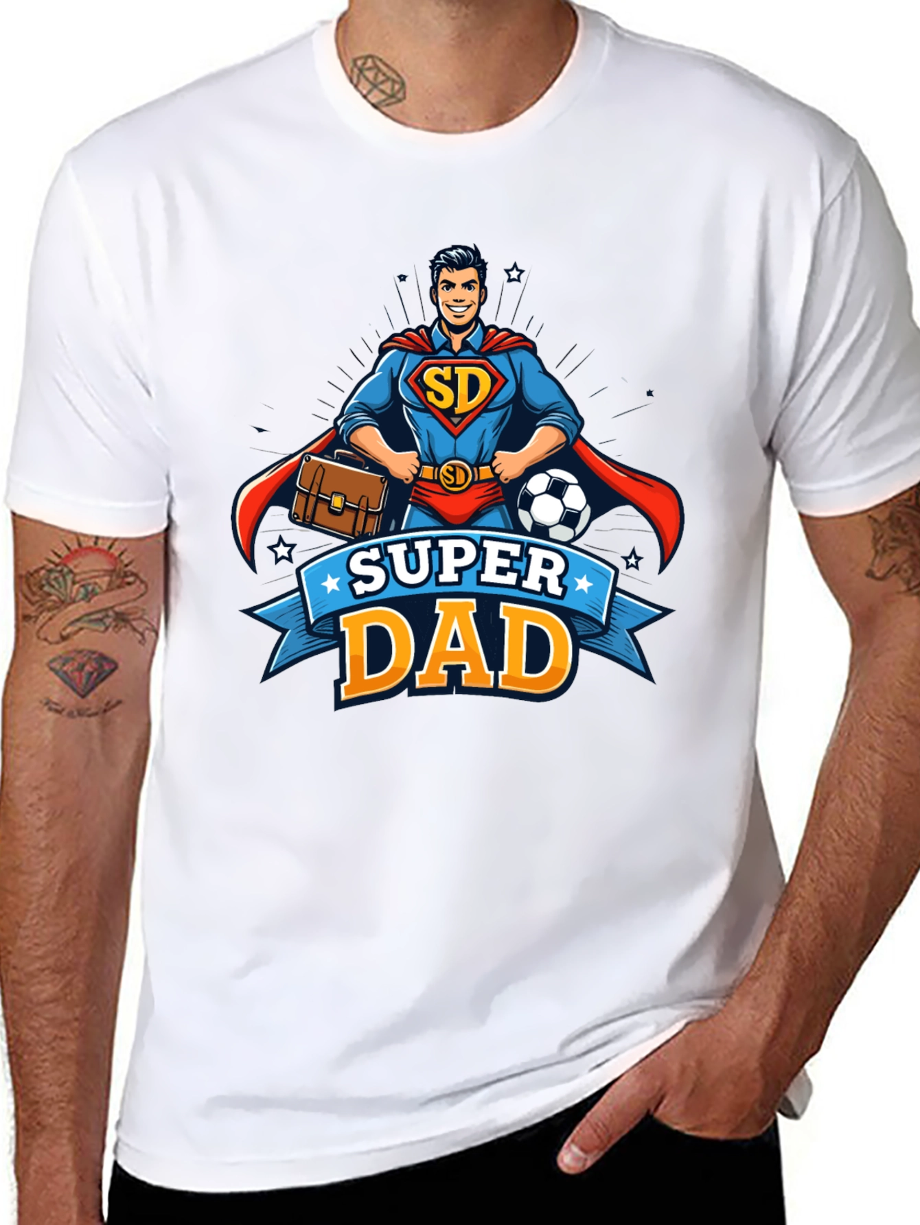 Super Dad Superhero Graphic T-Shirt - Fathers Day Gift