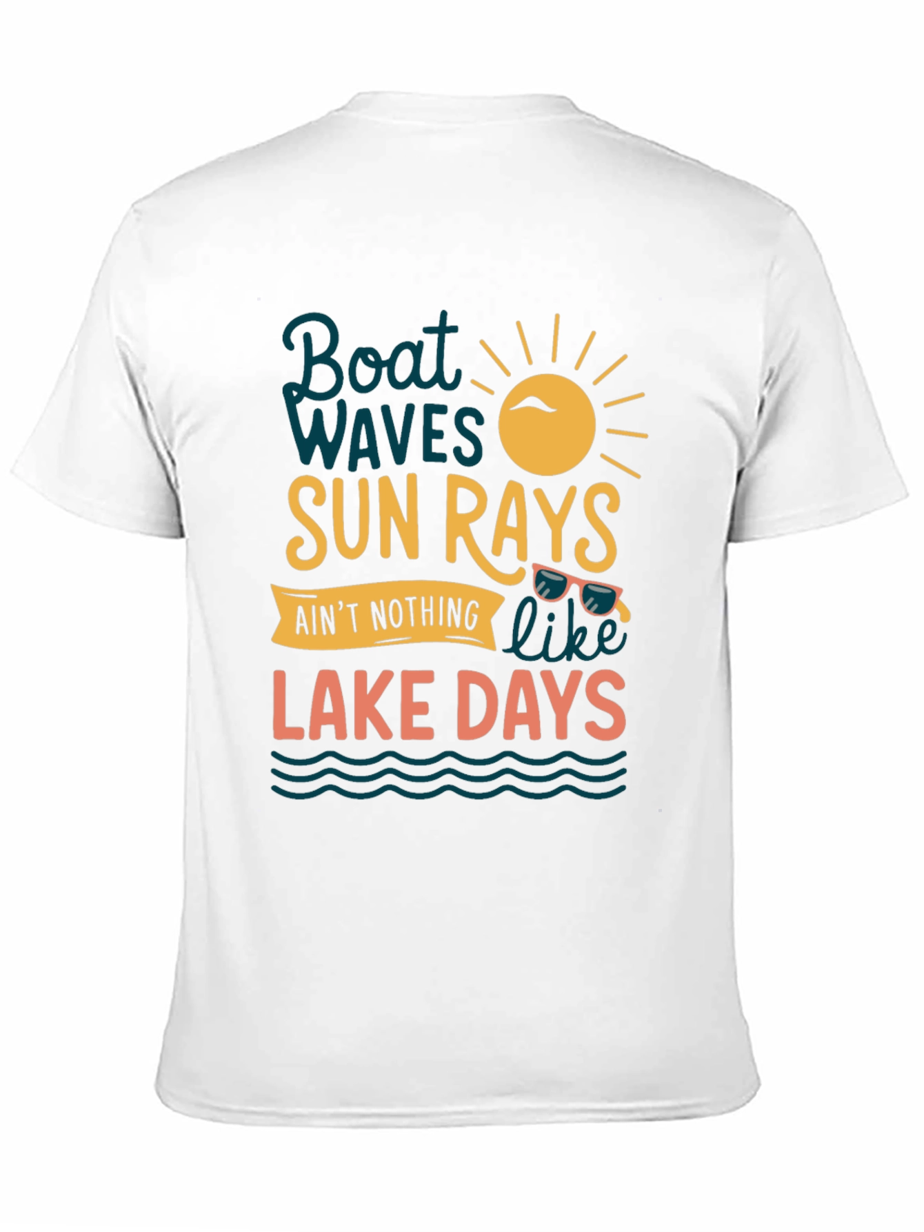 Boat Waves Sun Rays Lake Days Graphic Tee