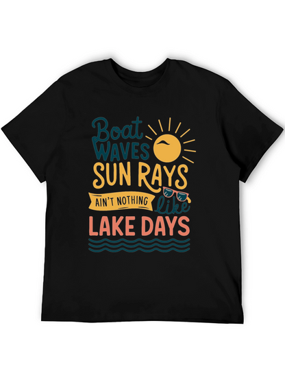Boat Waves Sun Rays Lake Days Graphic Tee