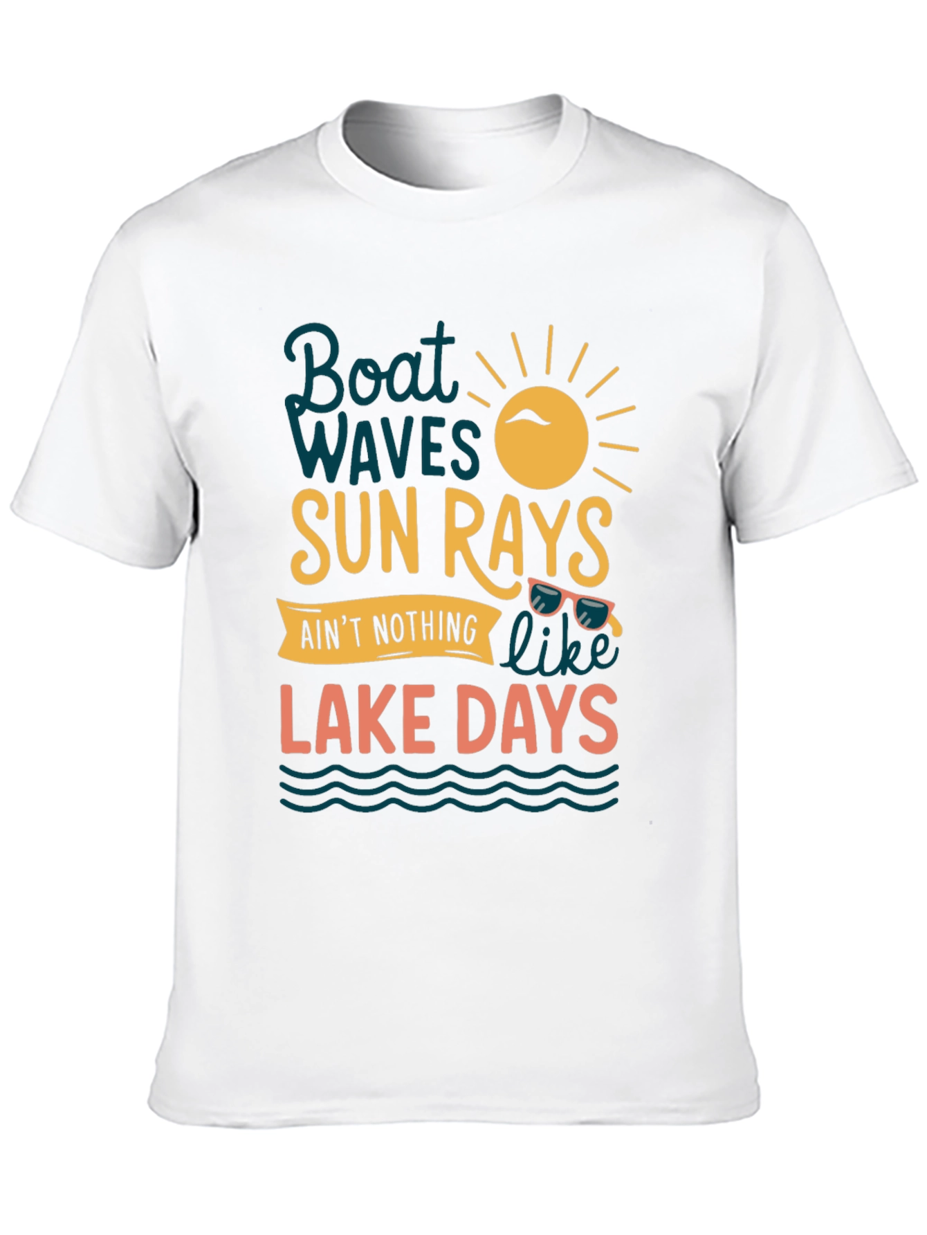 Boat Waves Sun Rays Lake Days Graphic Tee