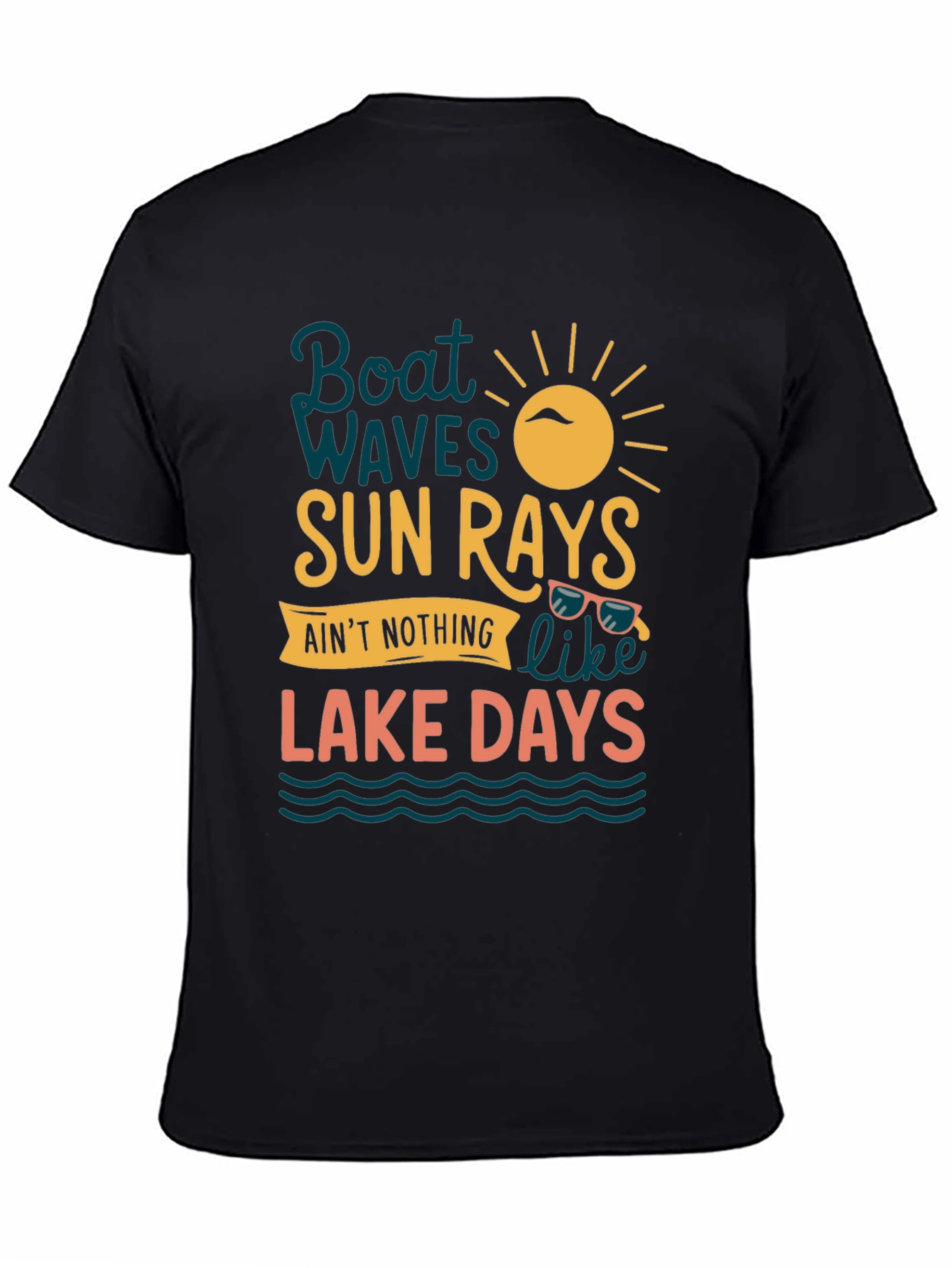 Boat Waves Sun Rays Lake Days Graphic Tee
