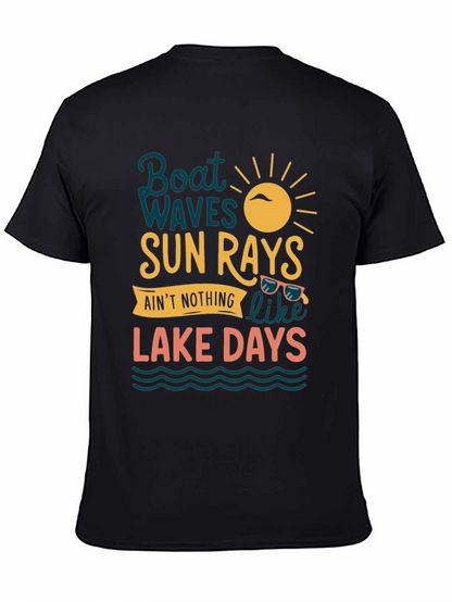 Boat Waves Sun Rays Lake Days Graphic Tee