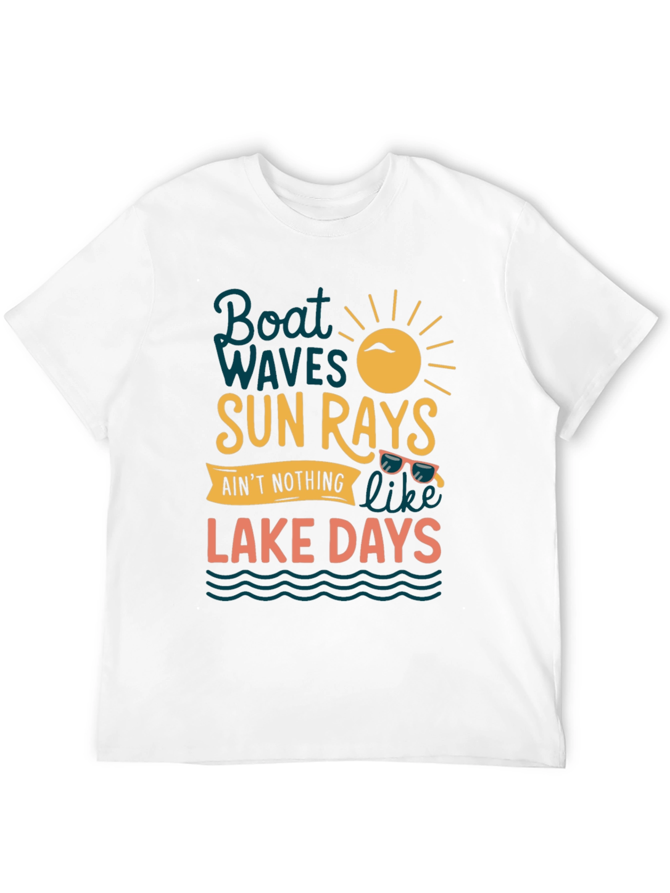 Boat Waves Sun Rays Lake Days Graphic Tee