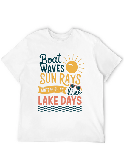 Boat Waves Sun Rays Lake Days Graphic Tee