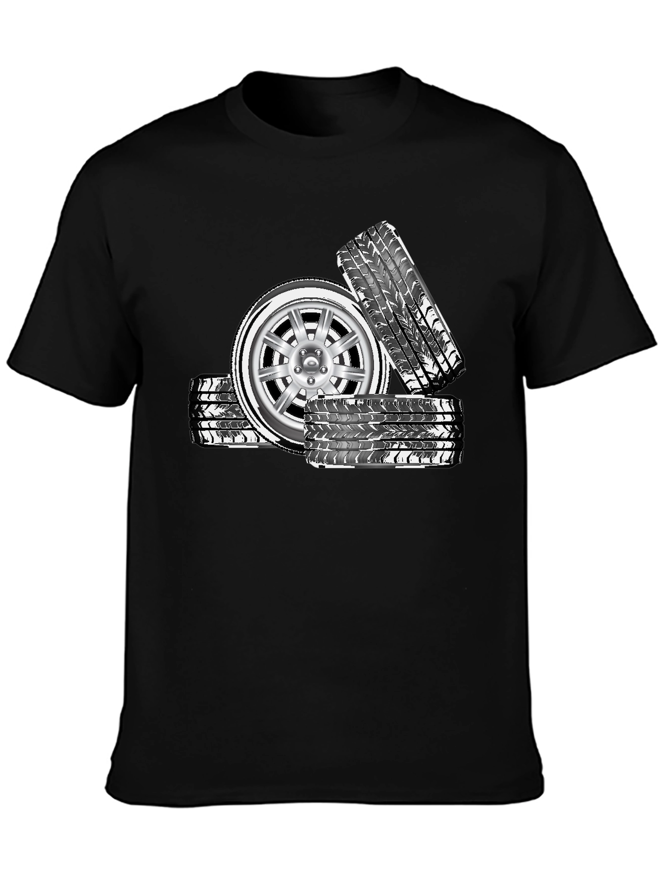 Cool Car Wheel Graphic T-Shirt