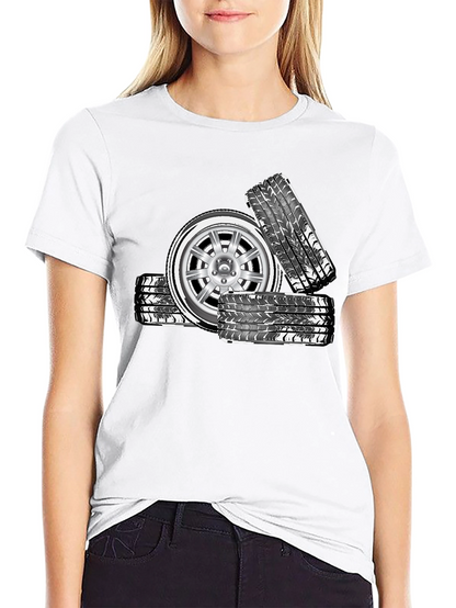 Cool Car Wheel Graphic T-Shirt