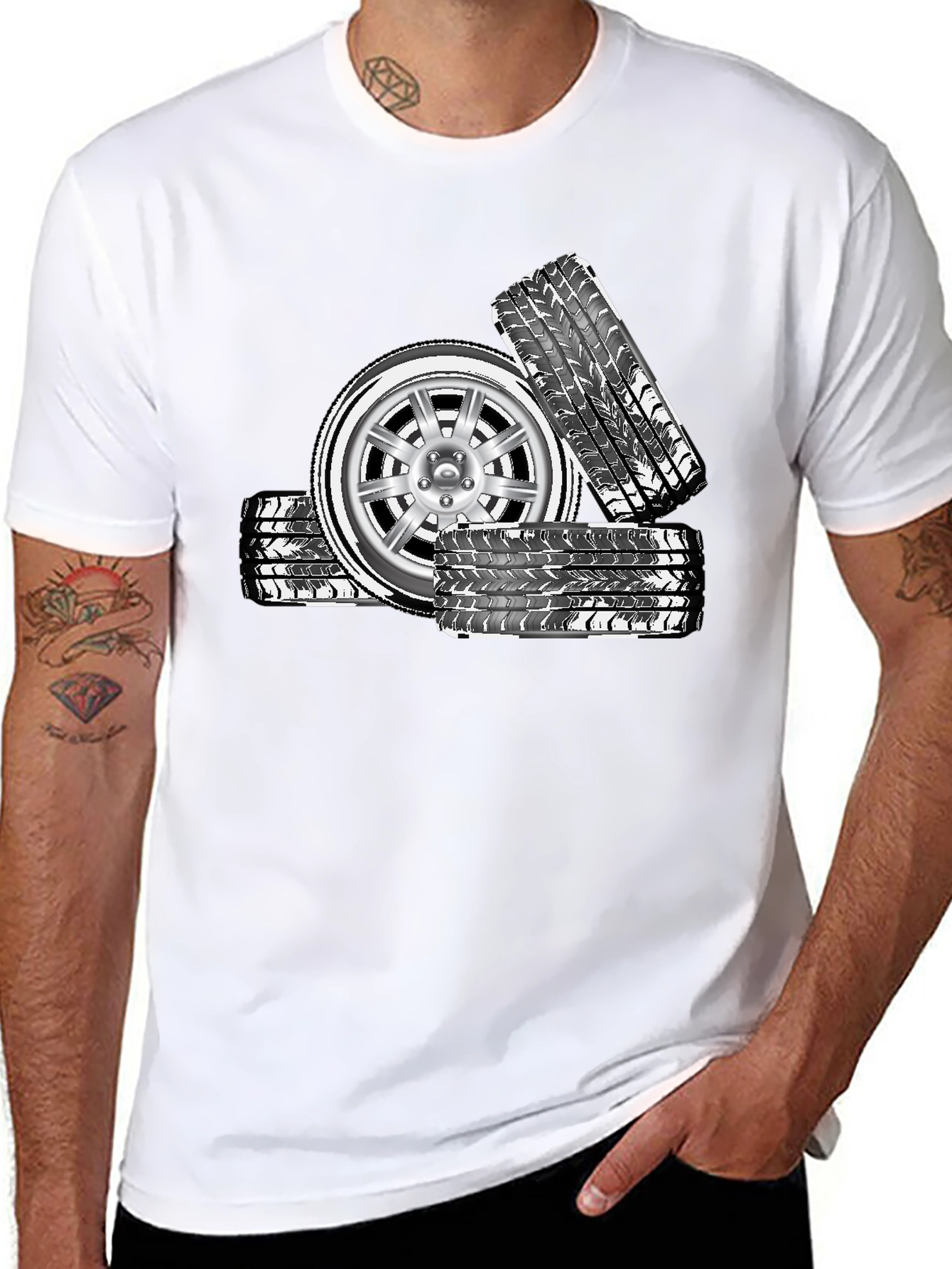Cool Car Wheel Graphic T-Shirt