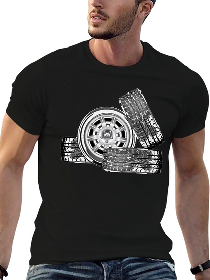 Cool Car Wheel Graphic T-Shirt