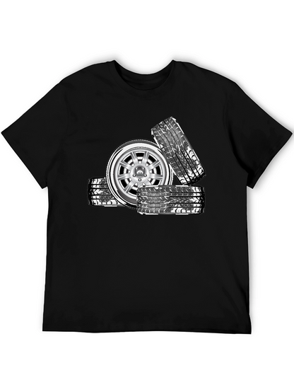 Cool Car Wheel Graphic T-Shirt
