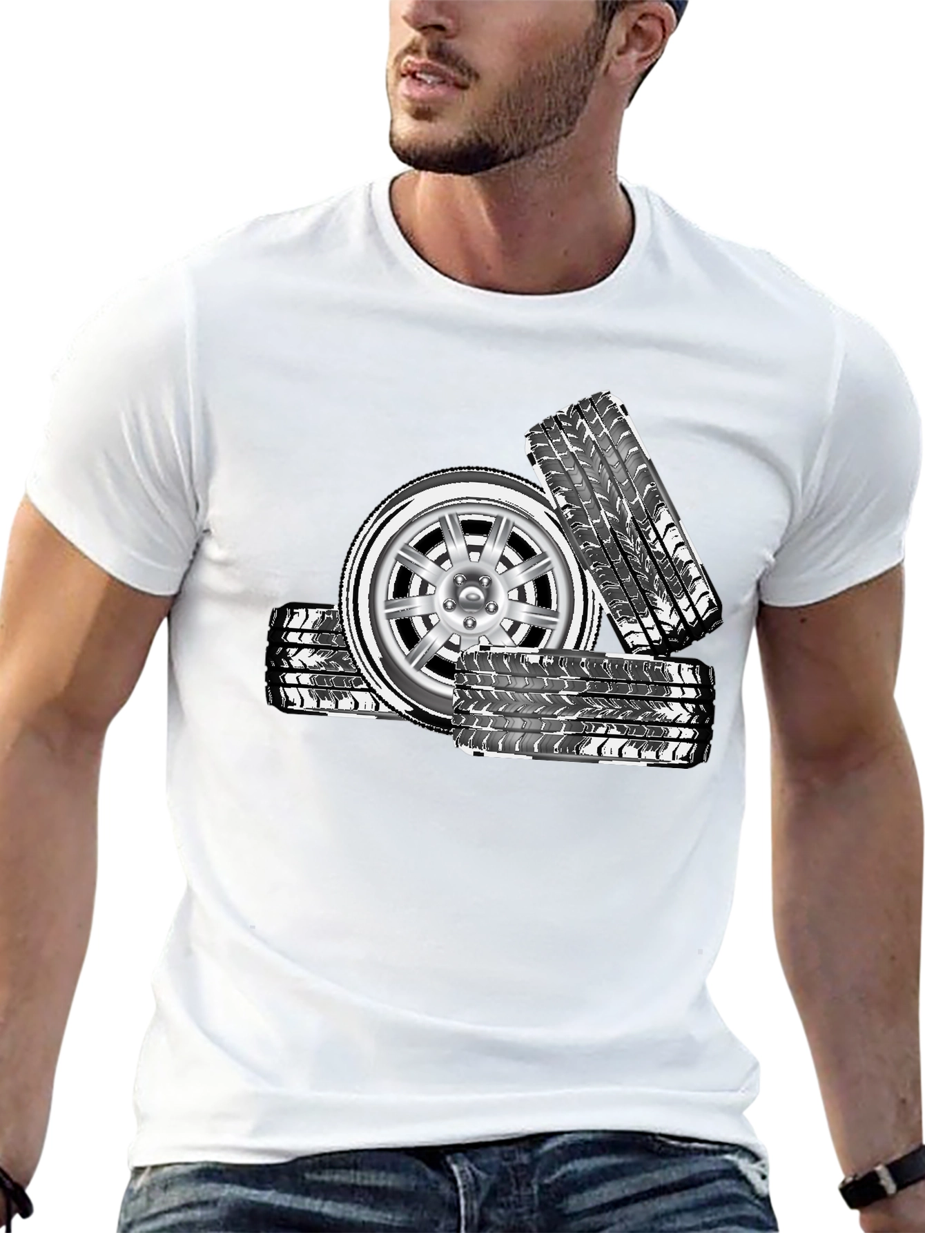 Cool Car Wheel Graphic T-Shirt