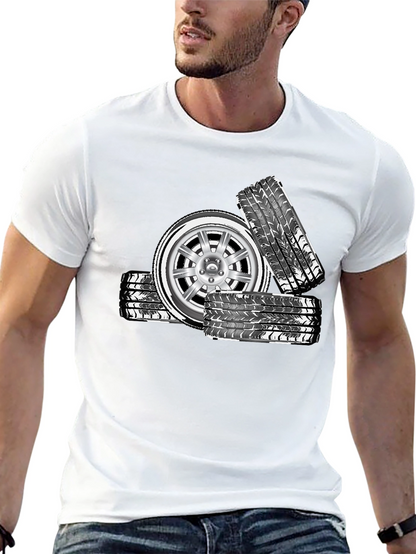 Cool Car Wheel Graphic T-Shirt