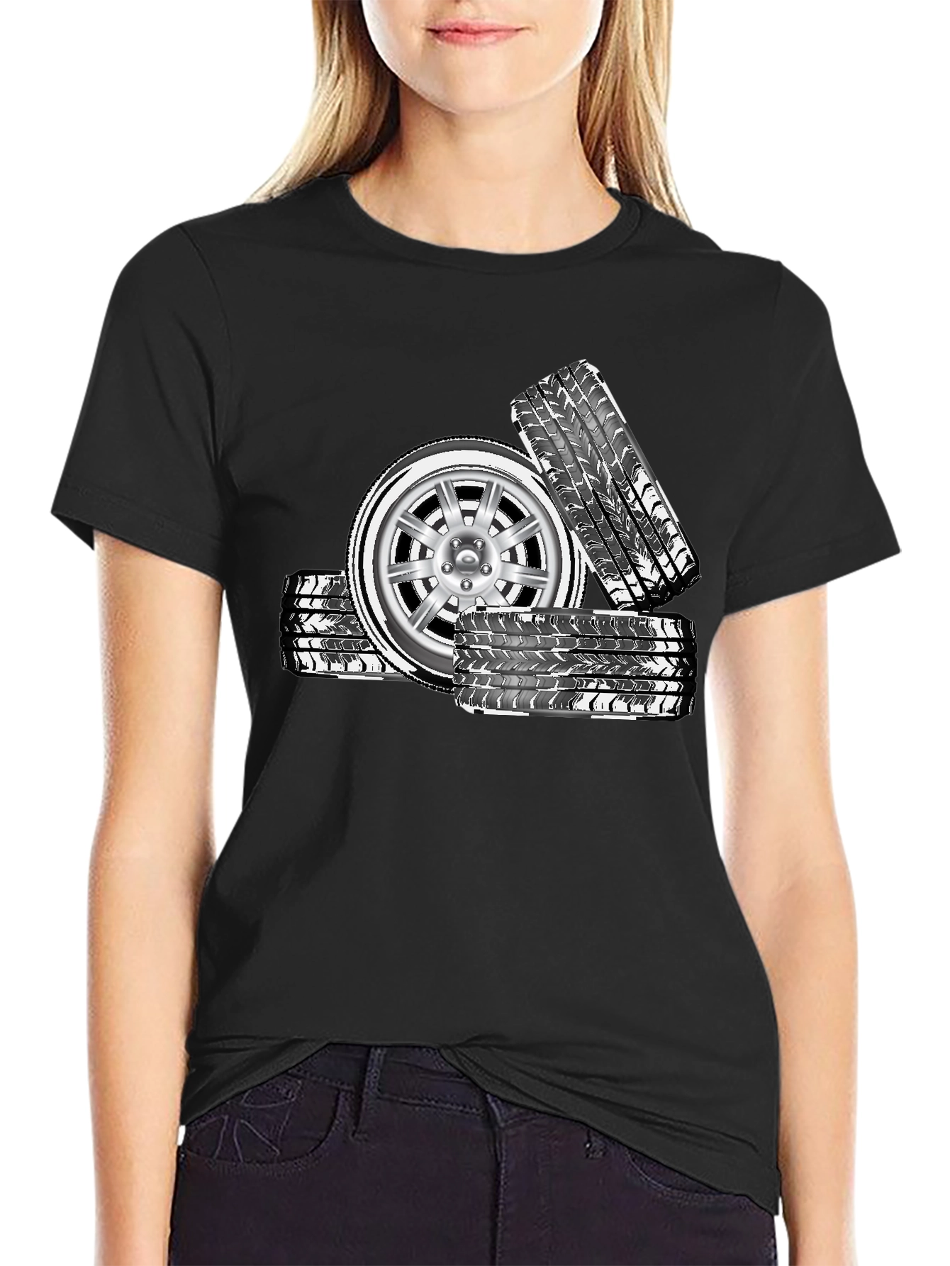 Cool Car Wheel Graphic T-Shirt