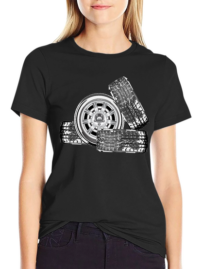 Cool Car Wheel Graphic T-Shirt