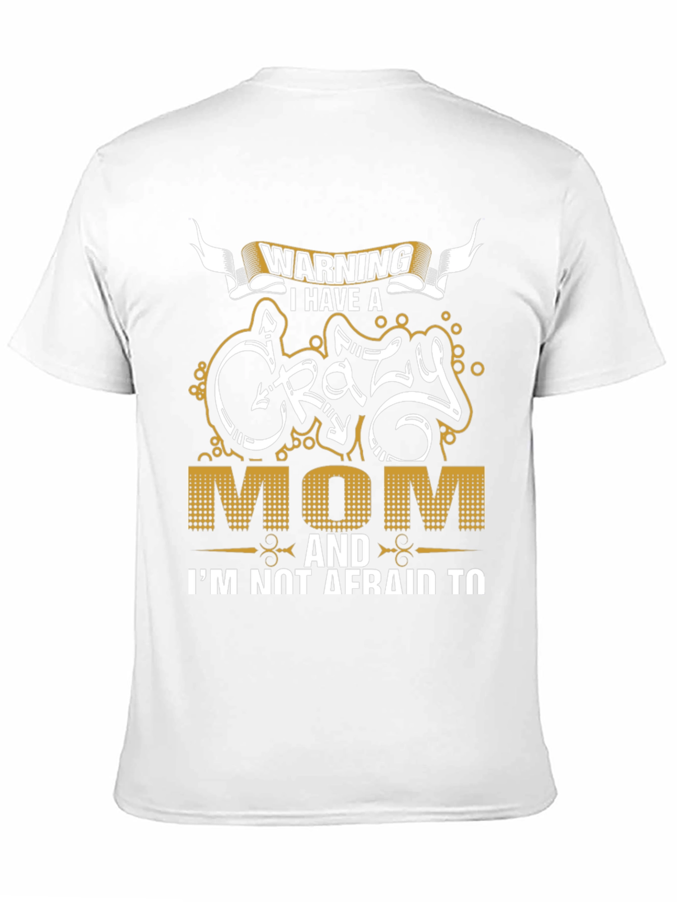 Warning Crazy Mom Graphic Tee - Mens Black T-Shirt