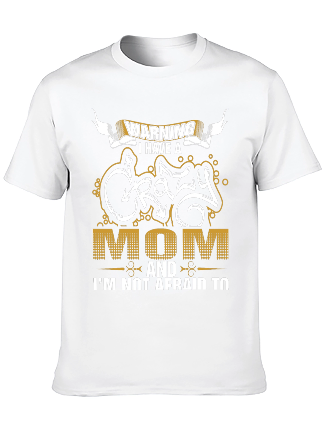 Warning Crazy Mom Graphic Tee - Mens Black T-Shirt